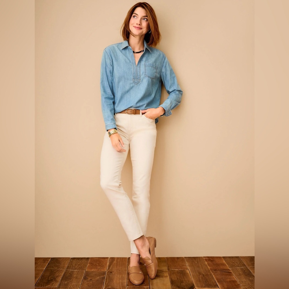 Talbots Slim Ankle Jeans in Natural